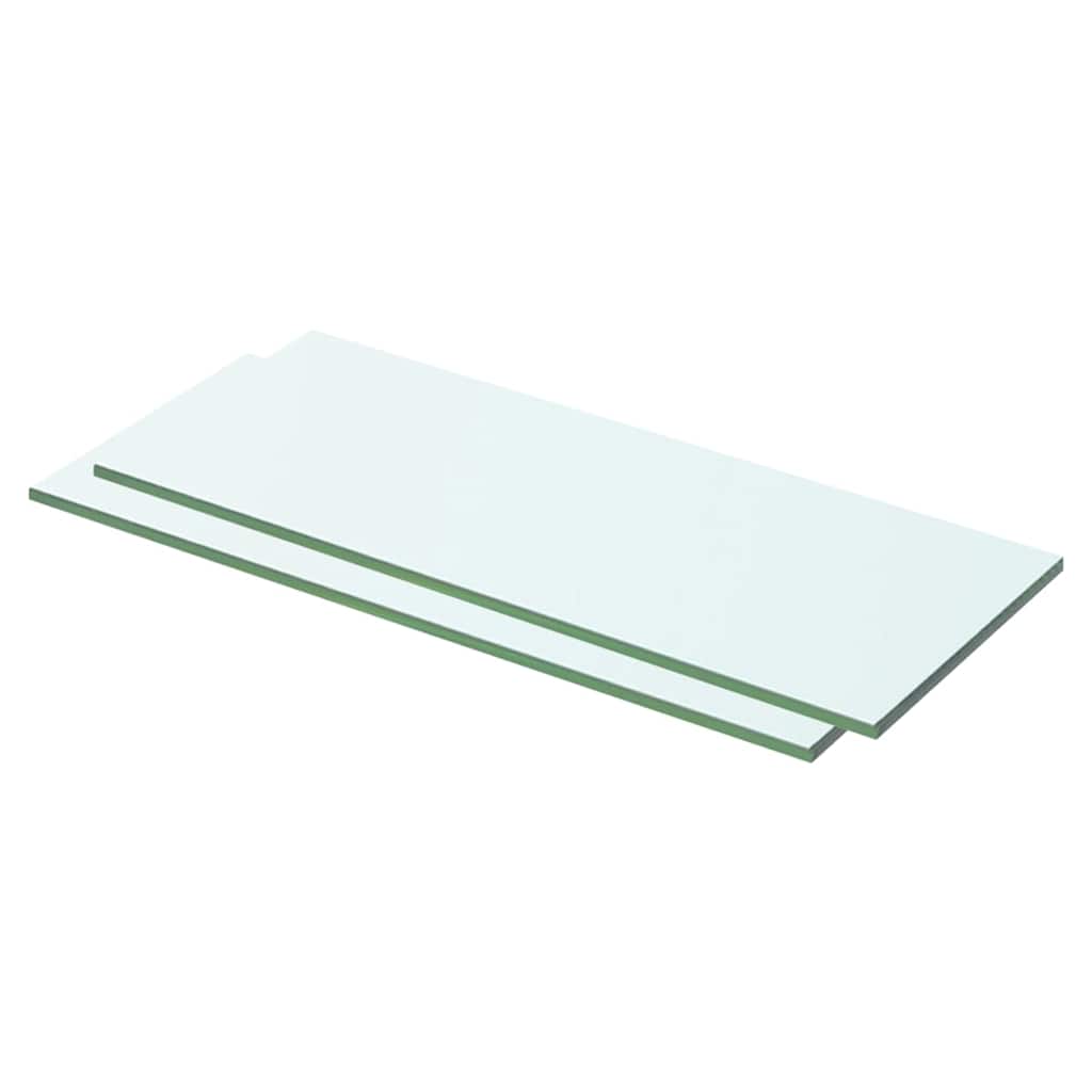 hylder 2 stk. glaspanel 50 x 15 cm klar