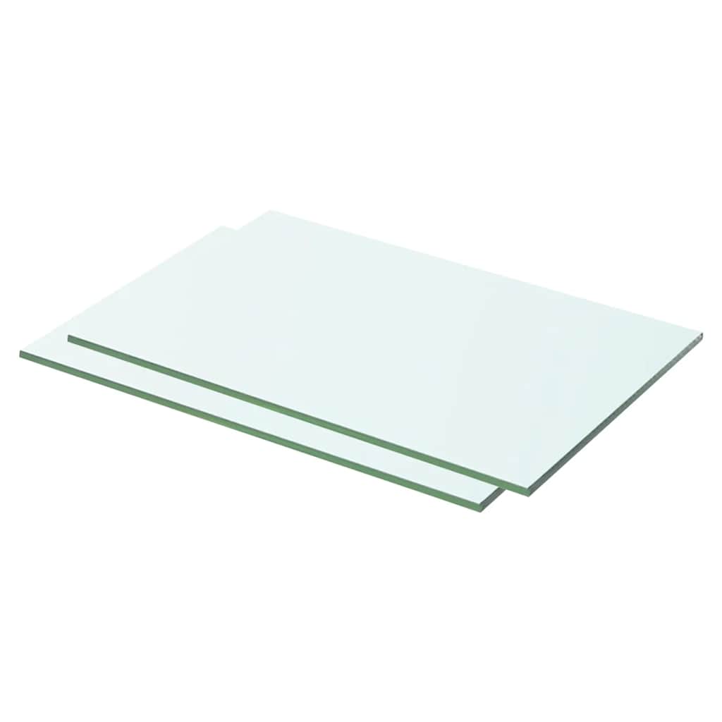 hylder 2 stk. glaspanel 50 x 25 cm klar