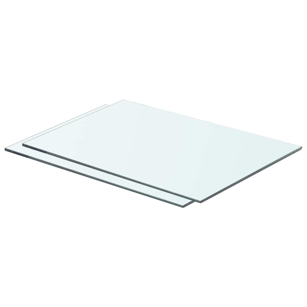 hylder 2 stk. glaspanel 50 x 30 cm klar