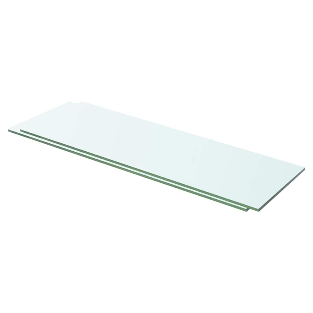 hylder 2 stk. glaspanel 60 x 15 cm klar