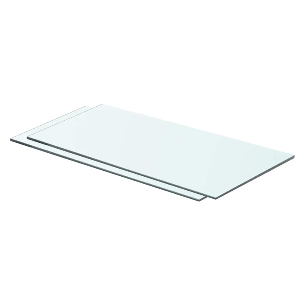 hylder 2 stk. glaspanel 60 x 25 cm klar