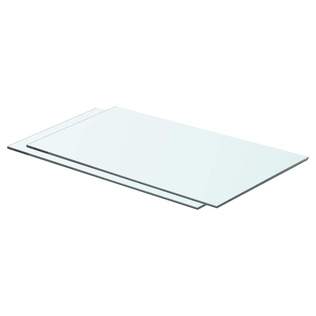 hylder 2 stk. glaspanel 60 x 30 cm klar