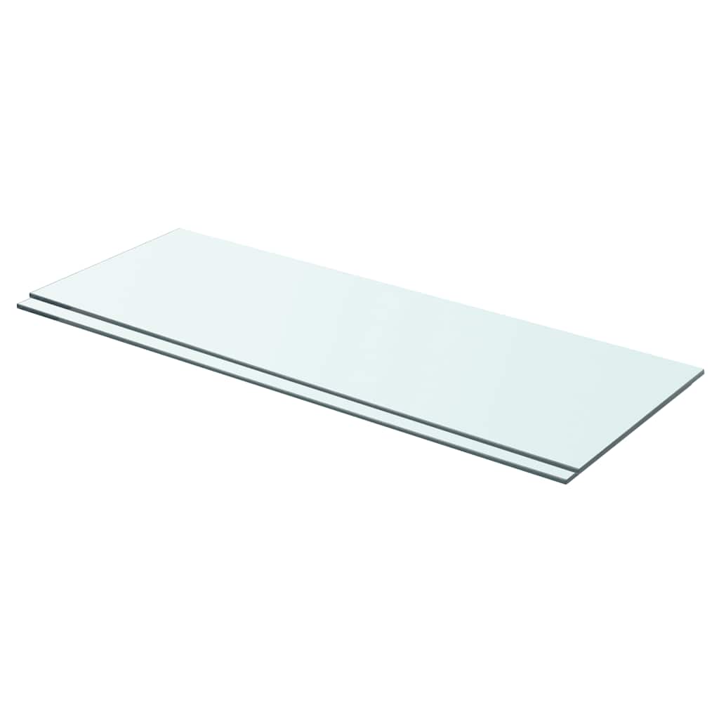 hylder 2 stk. glaspanel 70 x 25 cm klar