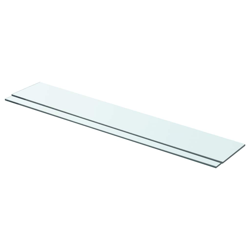 hylder 2 stk. glaspanel 80 x 12 cm klar