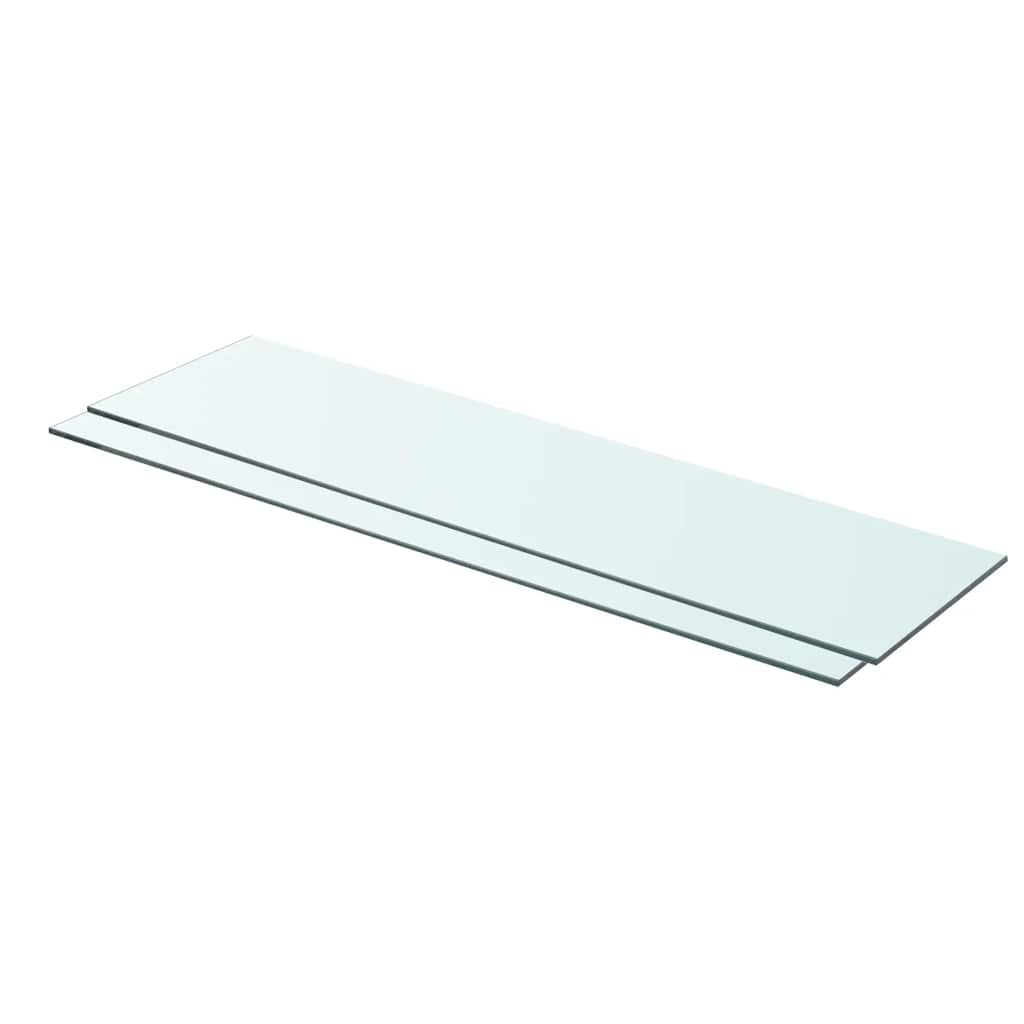 hylder 2 stk. glaspanel 80 x 20 cm klar