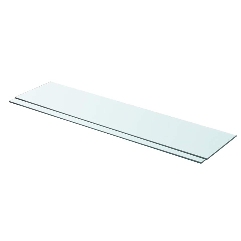 hylder 2 stk. glaspanel 90 x 20 cm klar