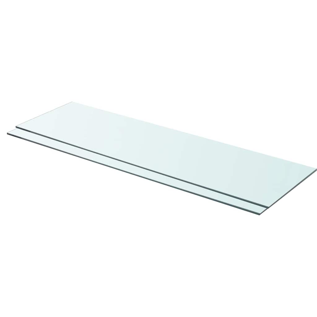 hylder 2 stk. glaspanel 90 x 25 cm klar