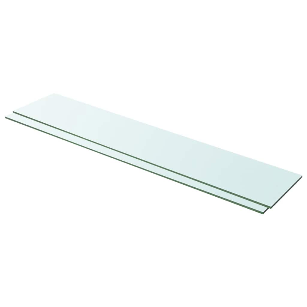 hylder 2 stk. glaspanel 100 x 20 cm klar