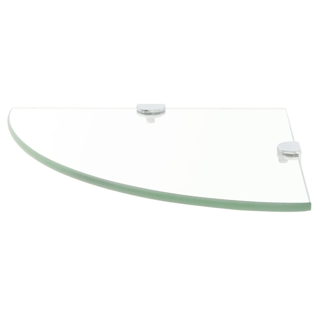 hjørnehylder m. krombeslag 2 stk. 35x35 cm glas klar