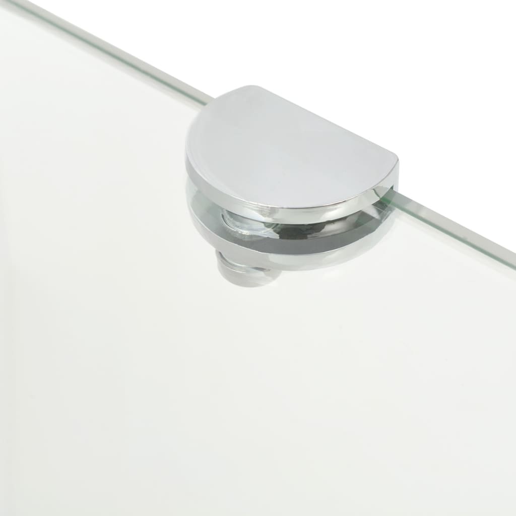 hjørnehylder m. krombeslag 2 stk. 35x35 cm glas klar