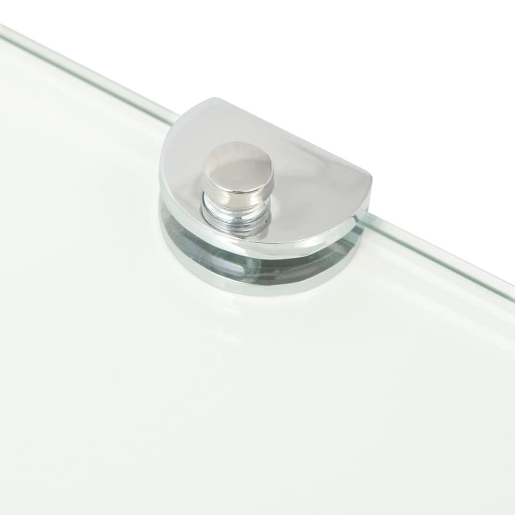 hjørnehylder m. krombeslag 2 stk. 35x35 cm glas klar