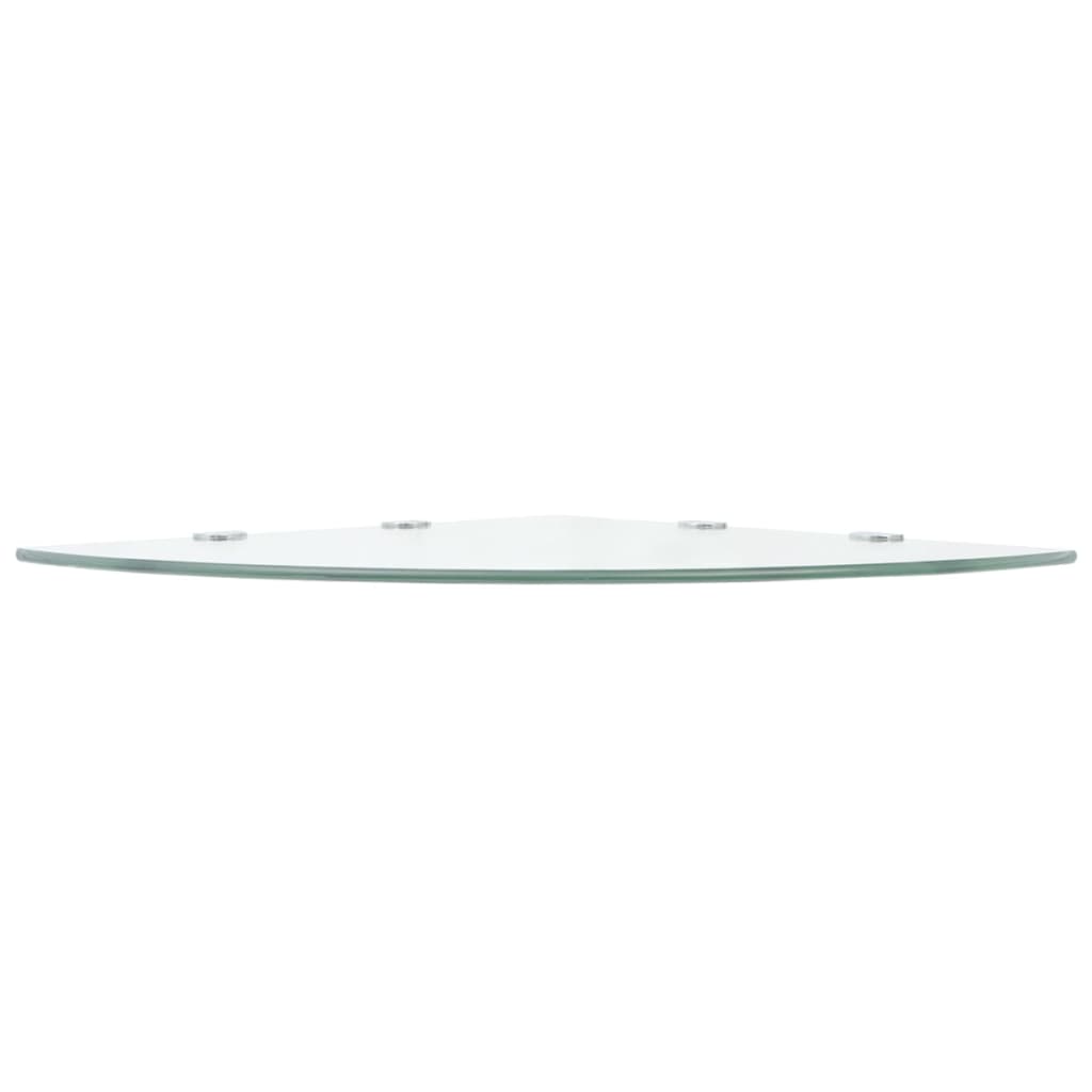 hjørnehylder m. krombeslag 2 stk. 45x45 cm glas klar