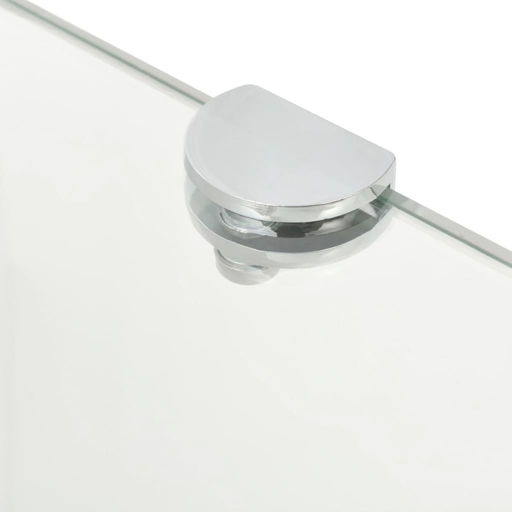 hjørnehylder m. krombeslag 2 stk. 45x45 cm glas klar