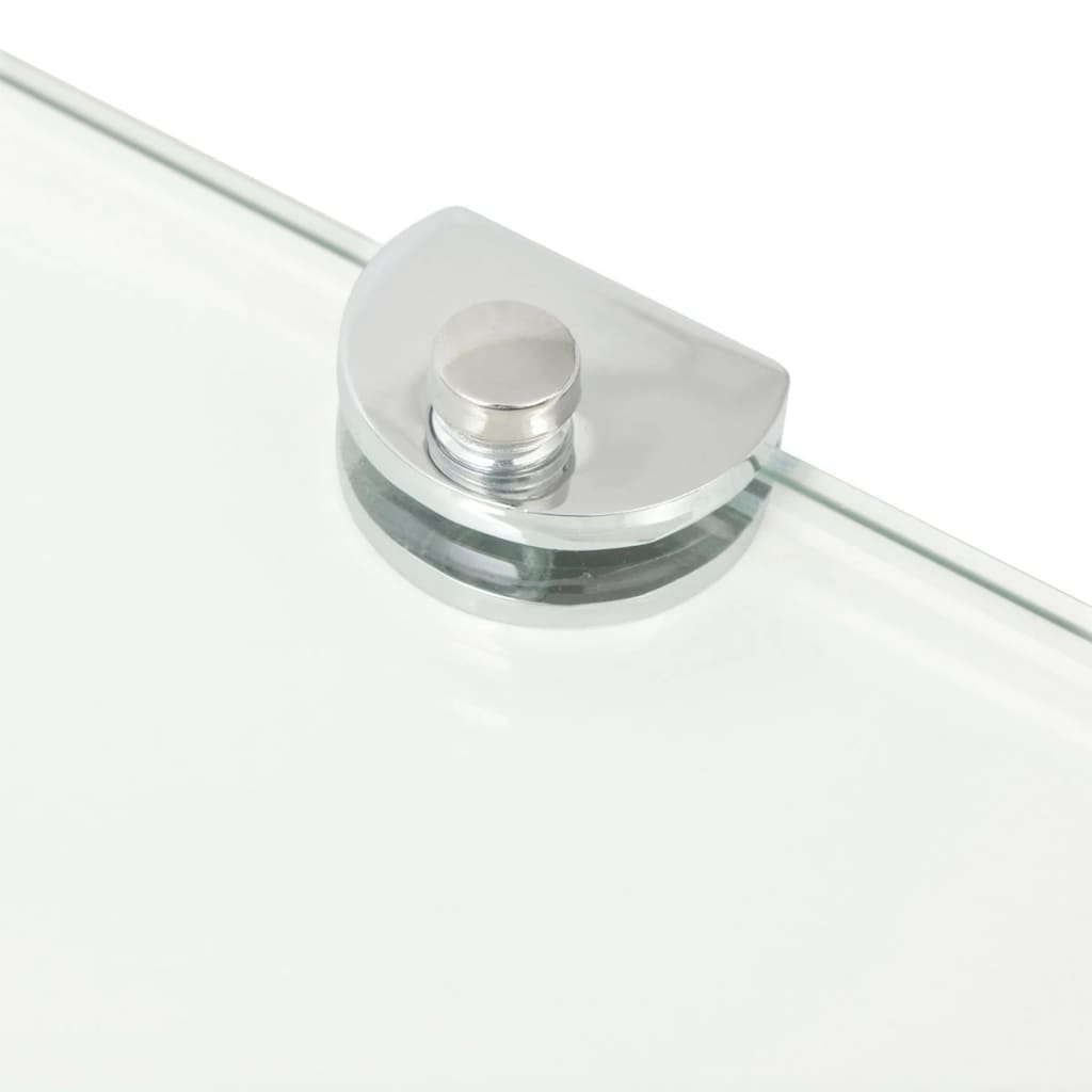 hjørnehylder m. krombeslag 2 stk. 45x45 cm glas klar