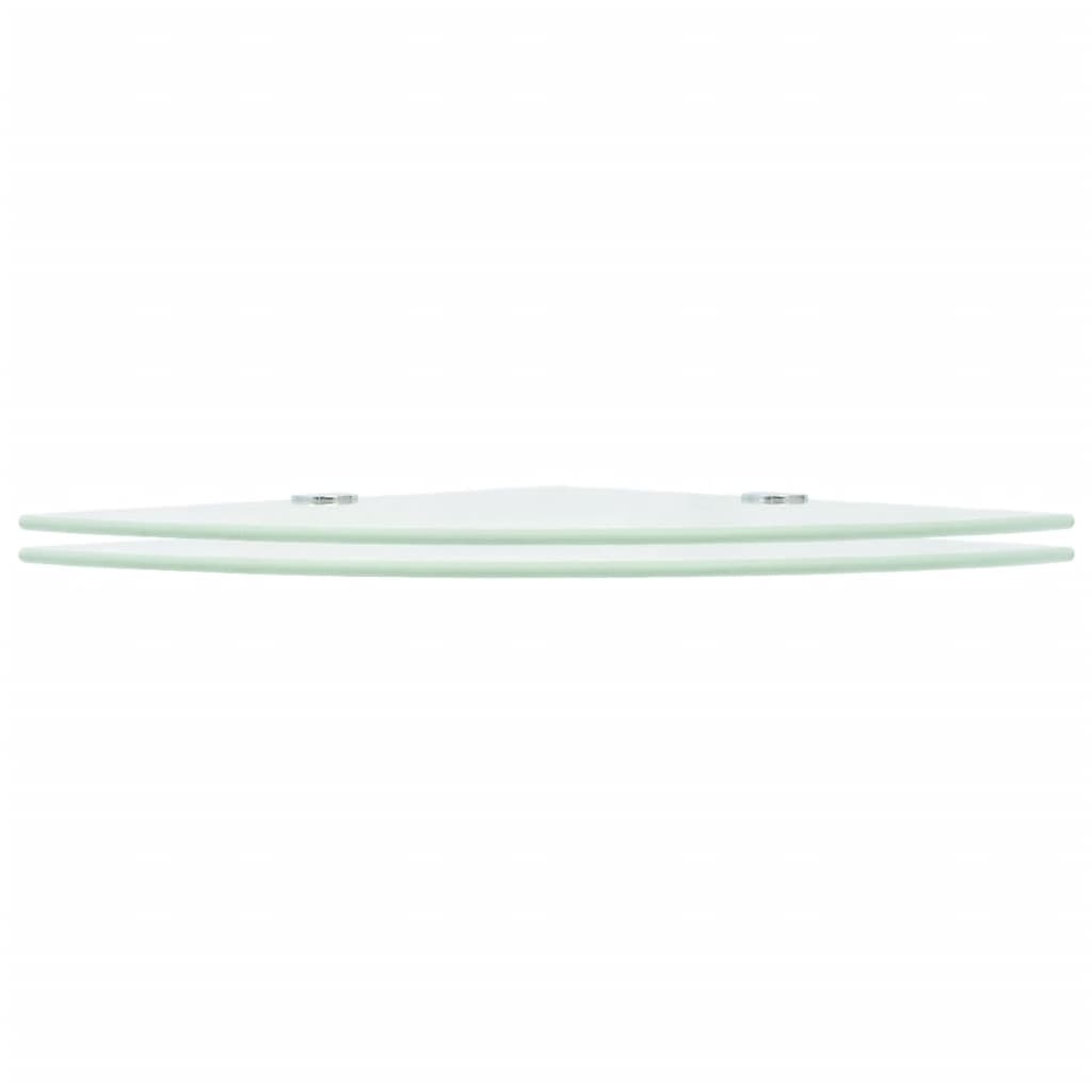 hjørnehylder m. krombeslag 2 stk. 35 x 35 cm glas hvid