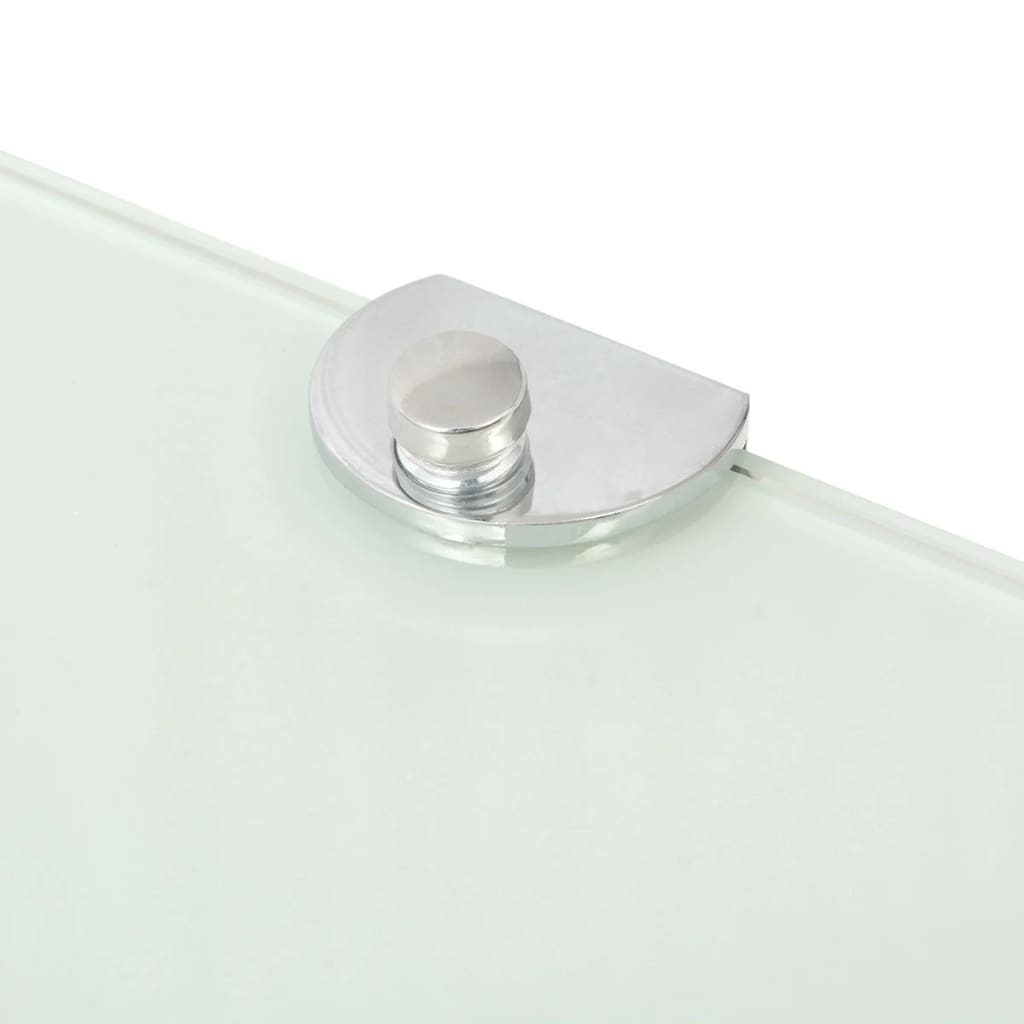 hjørnehylder m. krombeslag 2 stk. 35 x 35 cm glas hvid