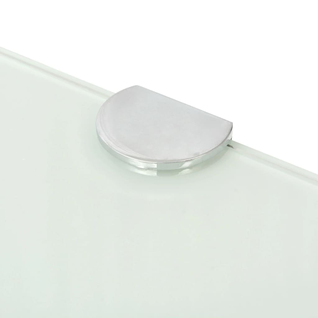 hjørnehylder m. krombeslag 2 stk. 35 x 35 cm glas hvid