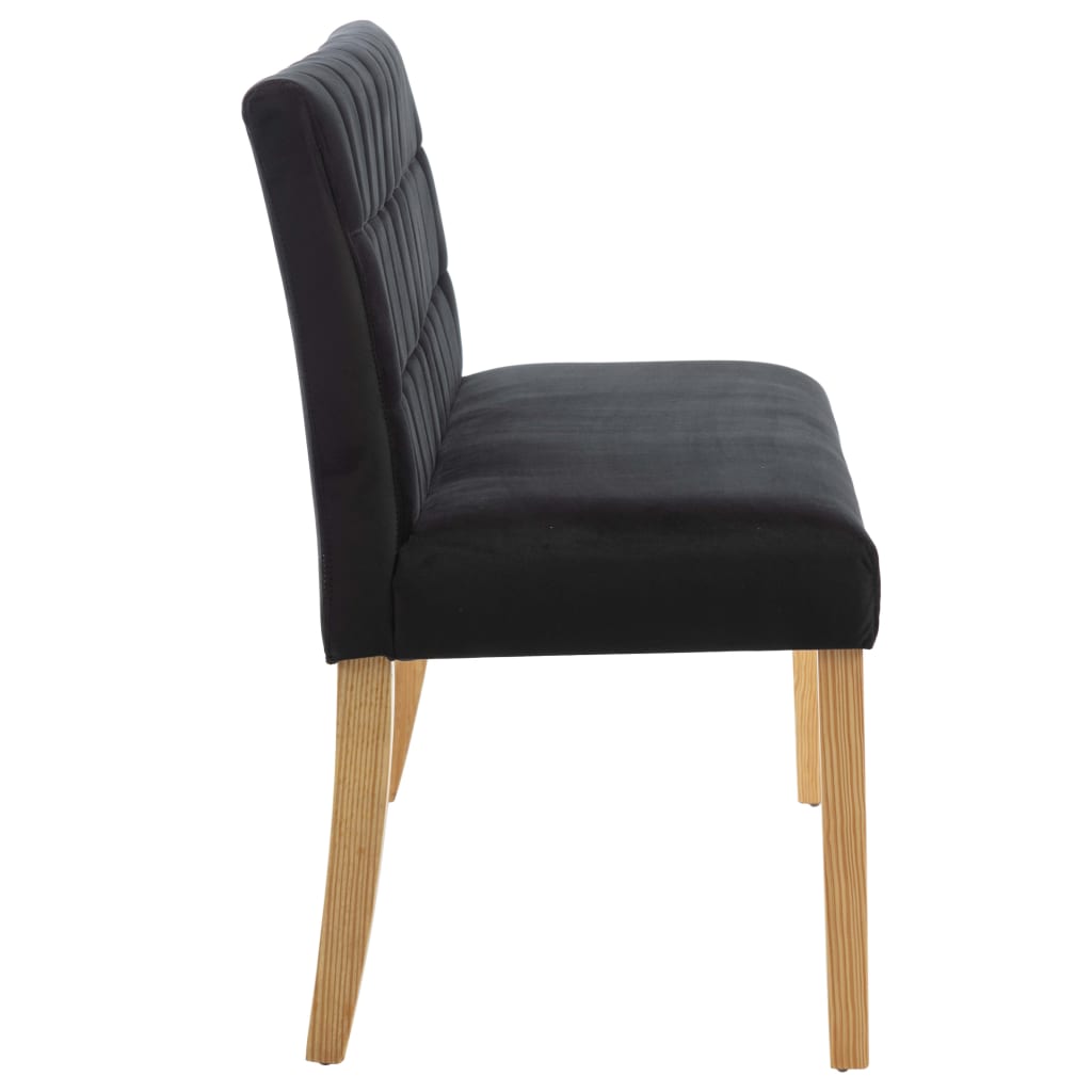 bænk 140 cm fløjl sort