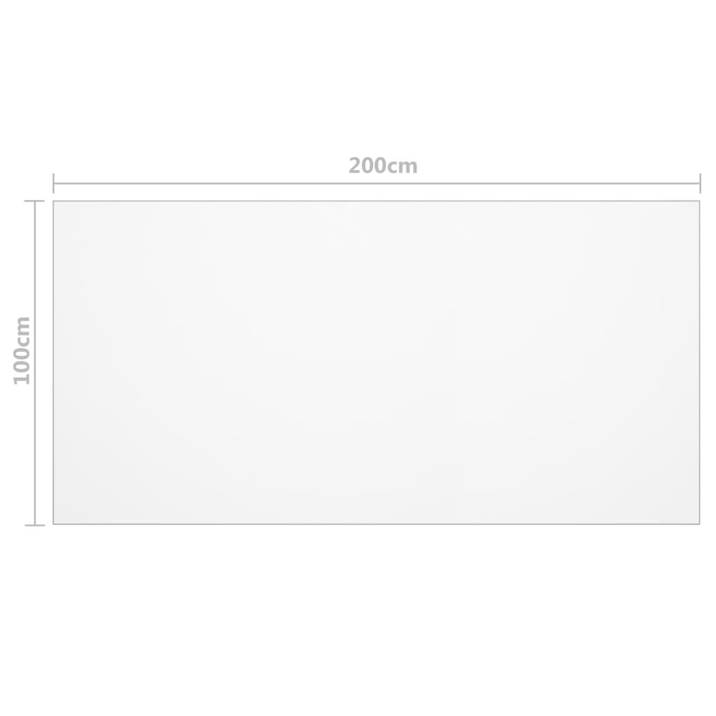 bordbeskytter 200x100 cm 1,6 mm PVC transparent