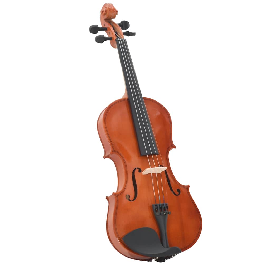 violinsæt med violinbue og hagestøtte 4/4 mørkt træ