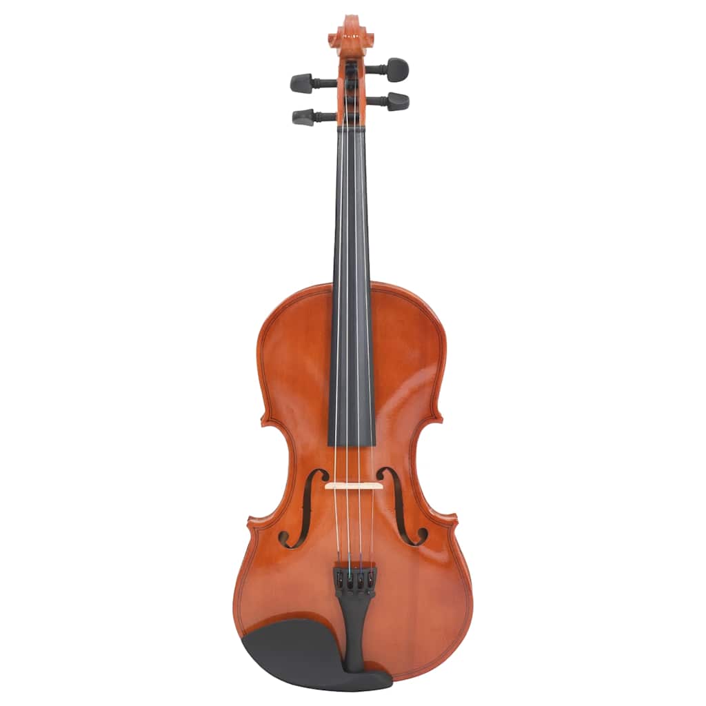 violinsæt med violinbue og hagestøtte 4/4 mørkt træ