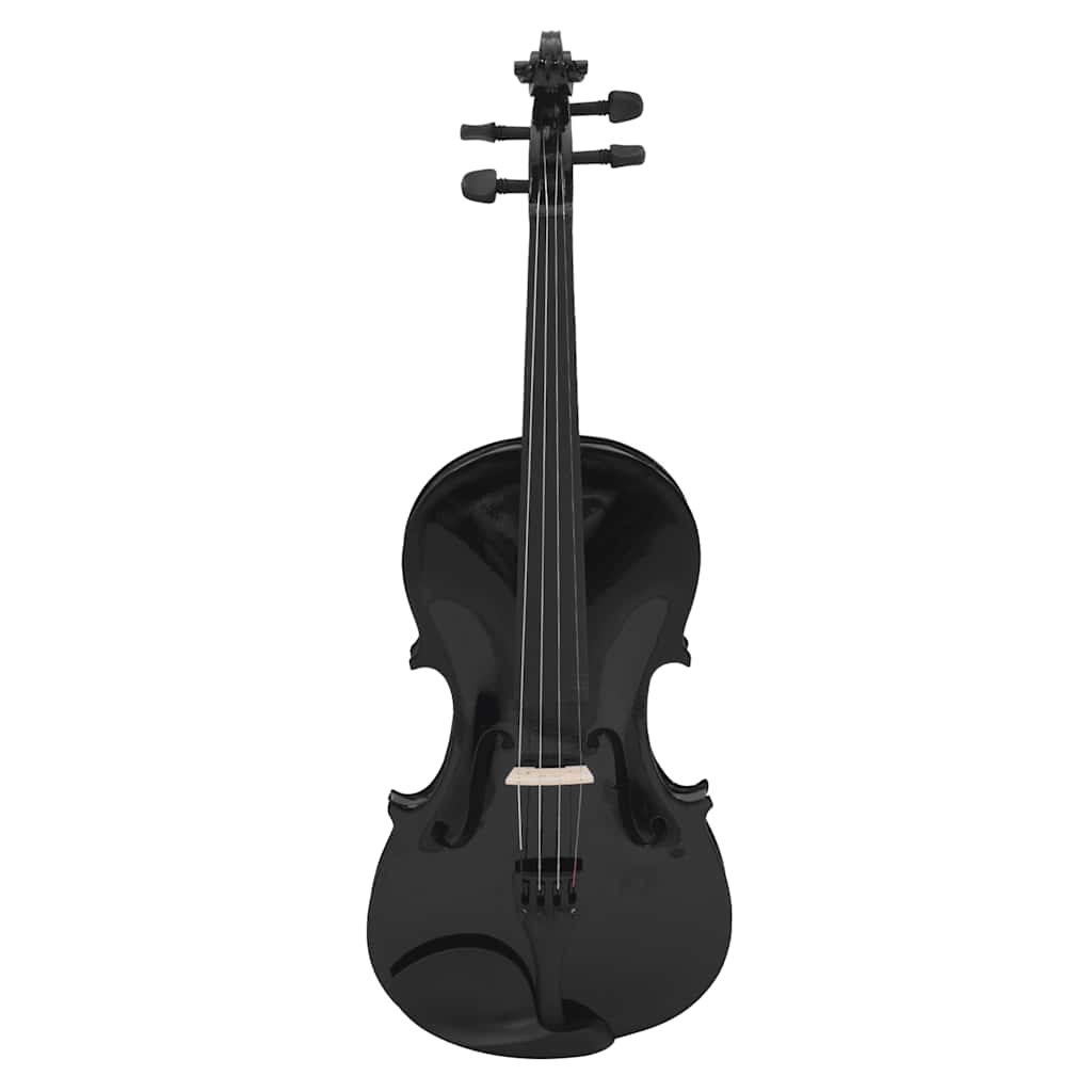 violinsæt i fuld størrelse med bue og hagebræt 4/4 sort