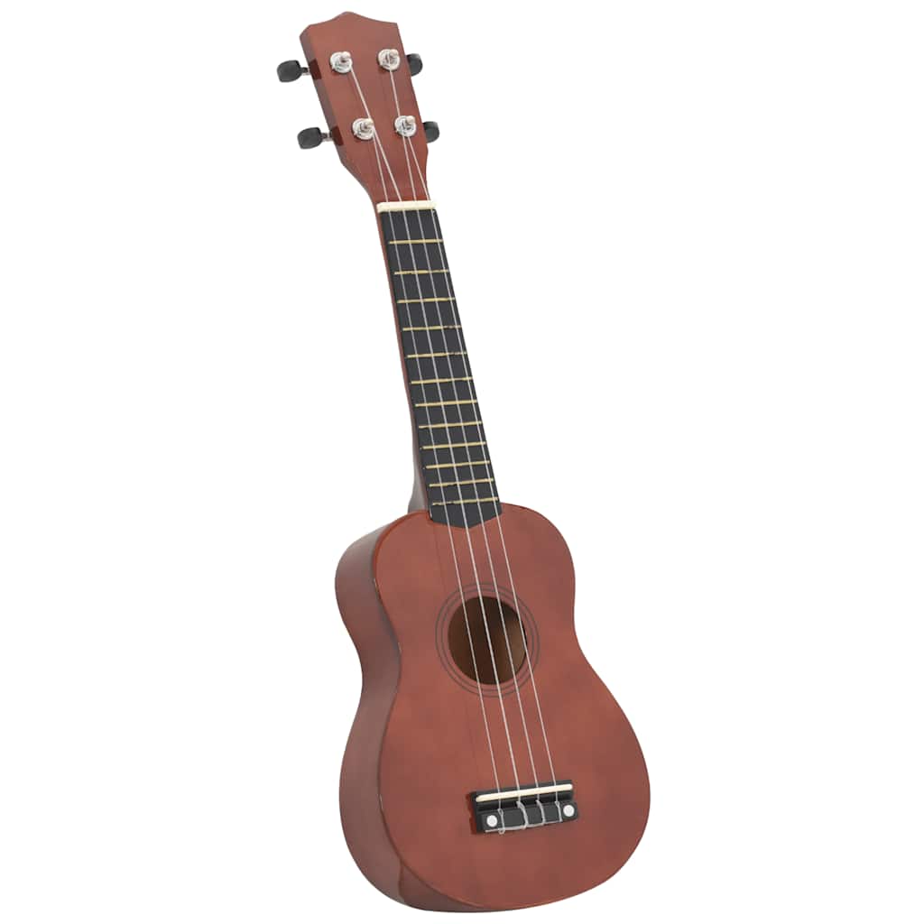 ukulelesæt sopran med taske til børn 21" mørkt træ