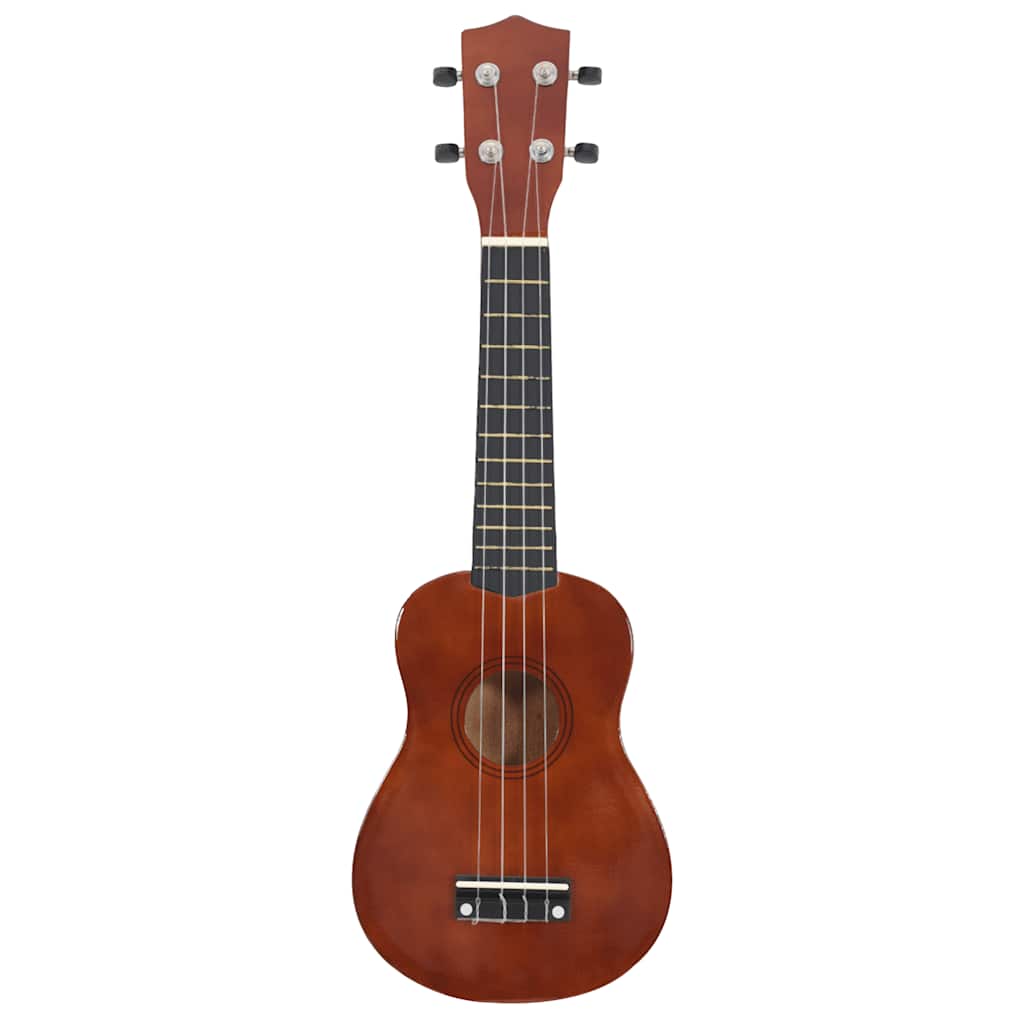 ukulelesæt sopran med taske til børn 21" mørkt træ