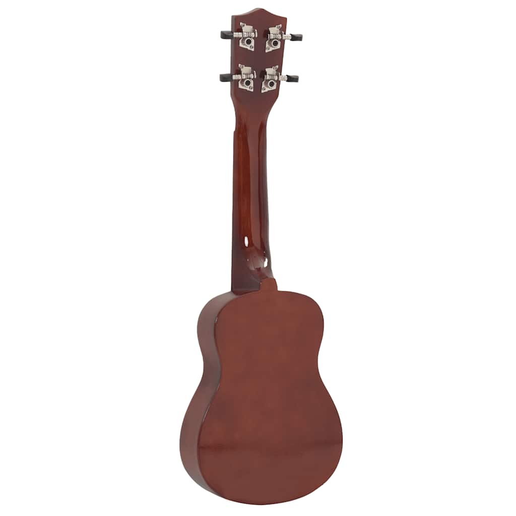 ukulelesæt sopran med taske til børn 21" mørkt træ