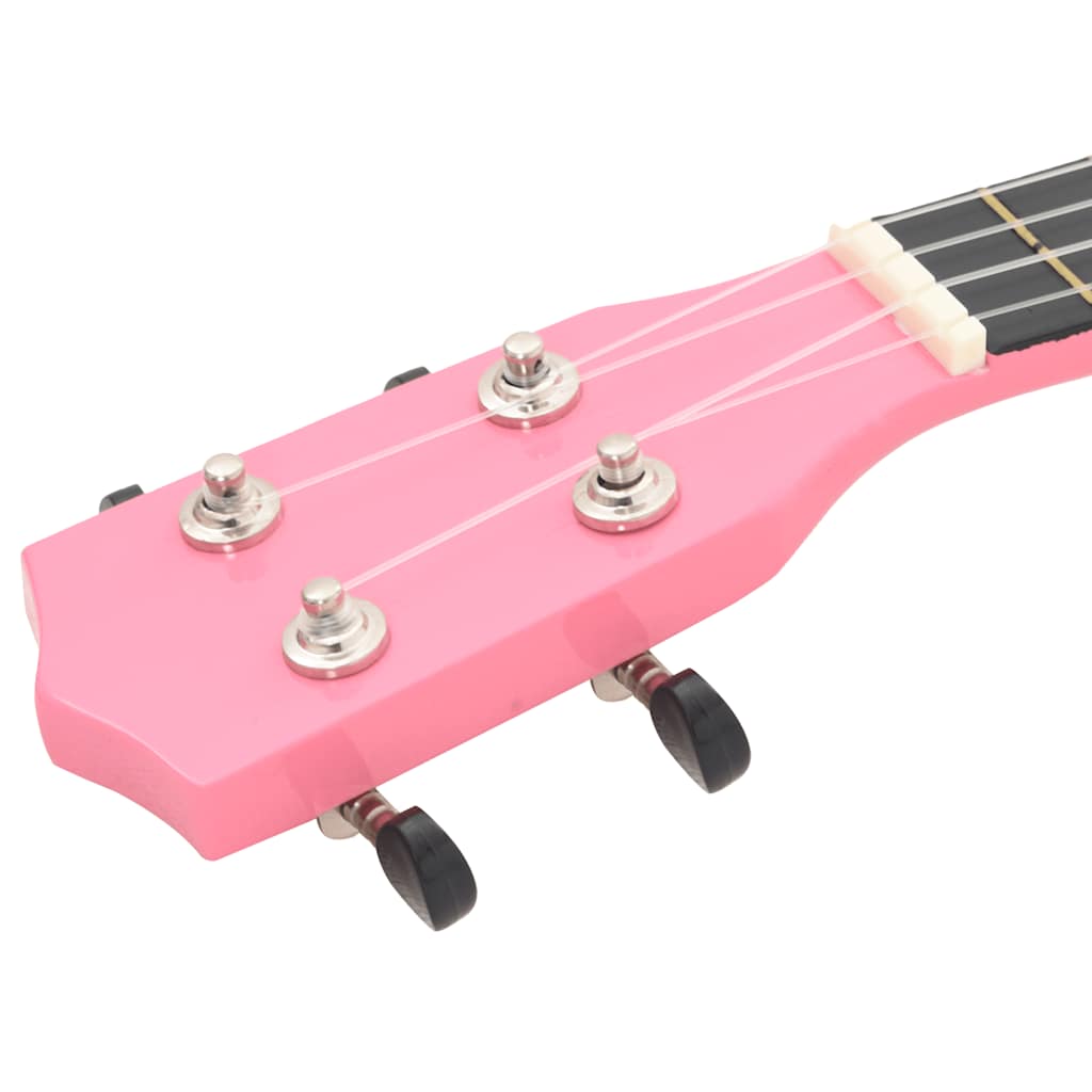 ukulelesæt med taske til børn 21" pink
