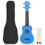 ukulelesæt med taske til børn 21" babyblå