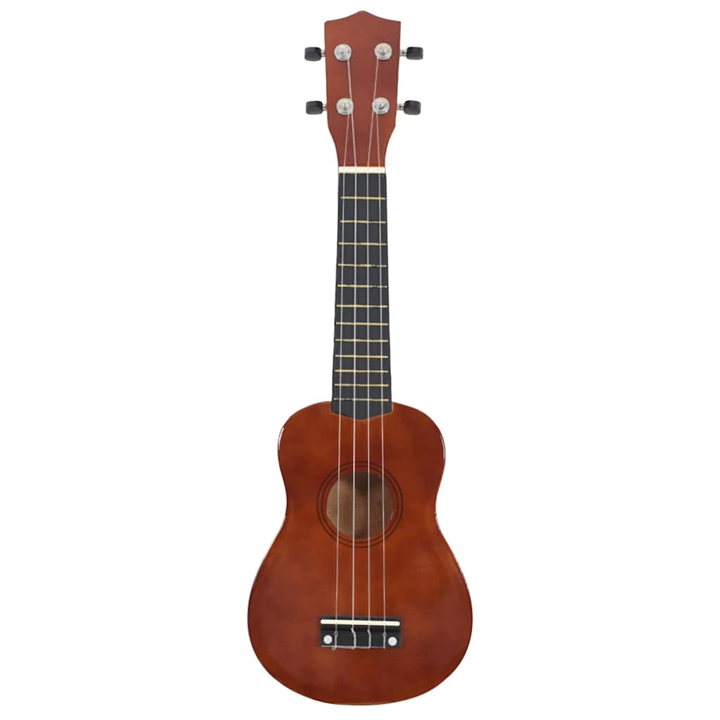 ukulelesæt sopran med taske til børn 23" mørkt træ