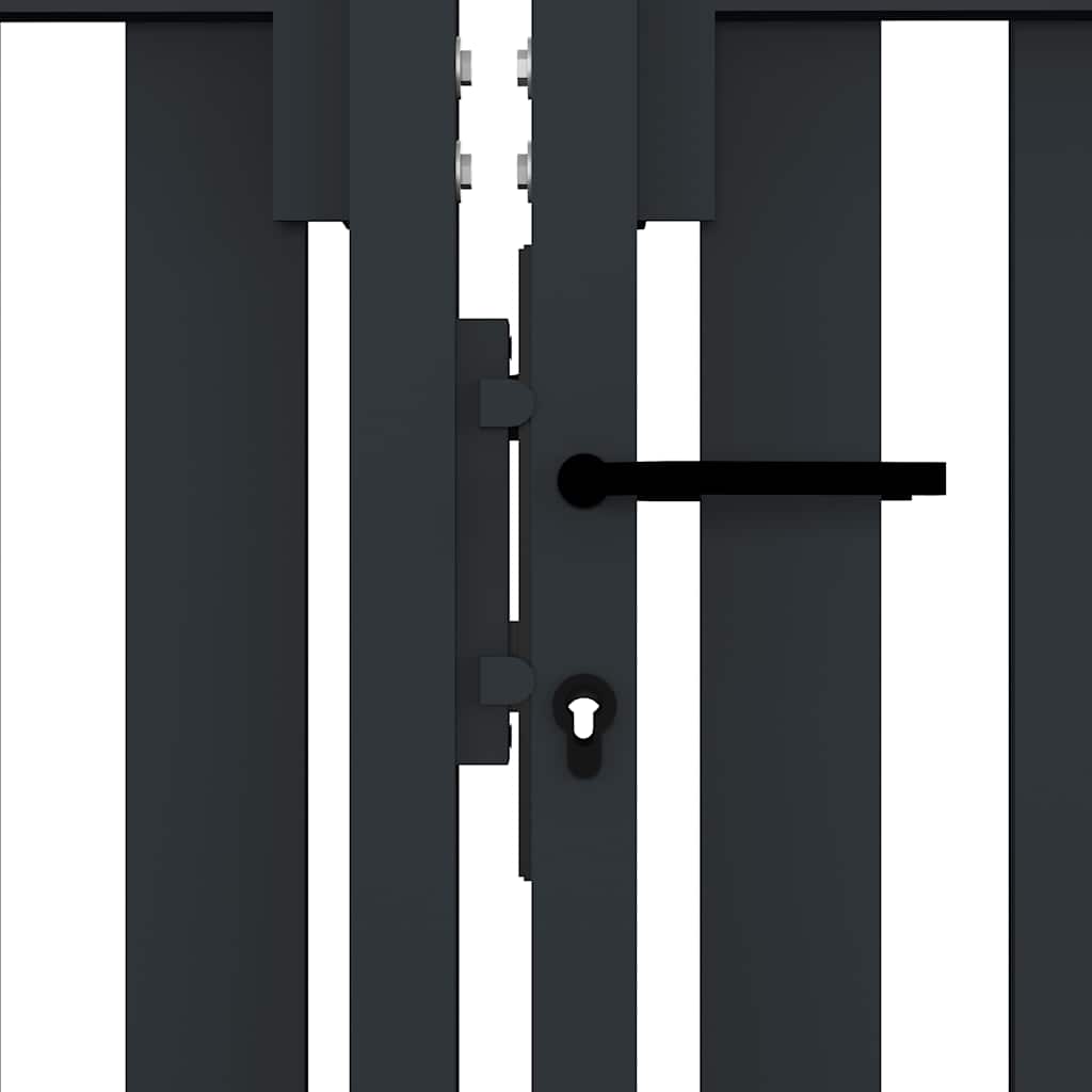 dobbeltdørshegnslåge stål 300x75 cm antracitgrå