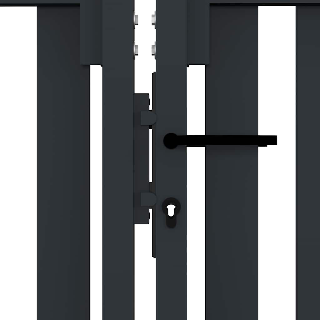 dobbeltdørshegnslåge stål 300x125 cm antracitgrå