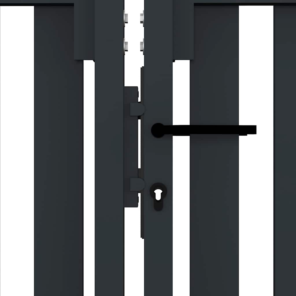 dobbeltdørshegnslåge stål 300x150 cm antracitgrå