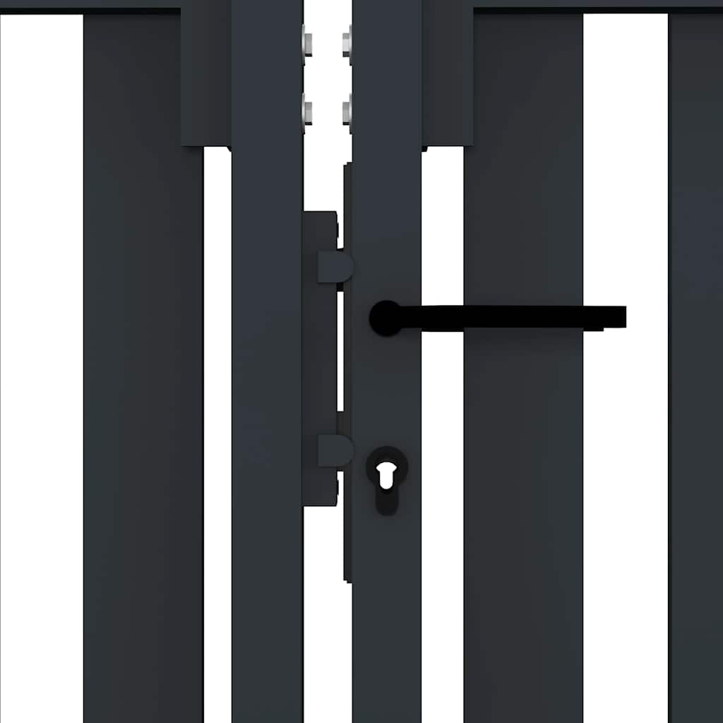 dobbeltdørshegnslåge stål 300x175 cm antracitgrå