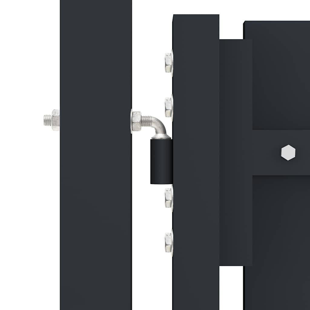 dobbeltdørshegnslåge stål 300x175 cm antracitgrå