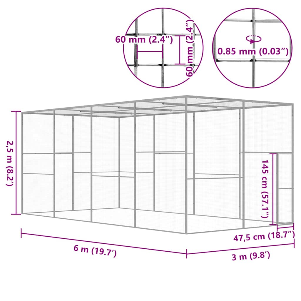 kattebur 6x3x2,5 cm galvaniseret stål