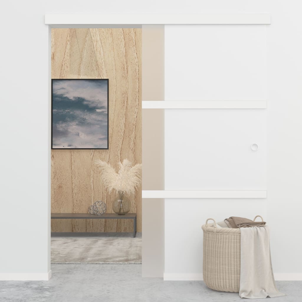 skydedør med stop sikkerhedsglas og aluminium 90x205 cm