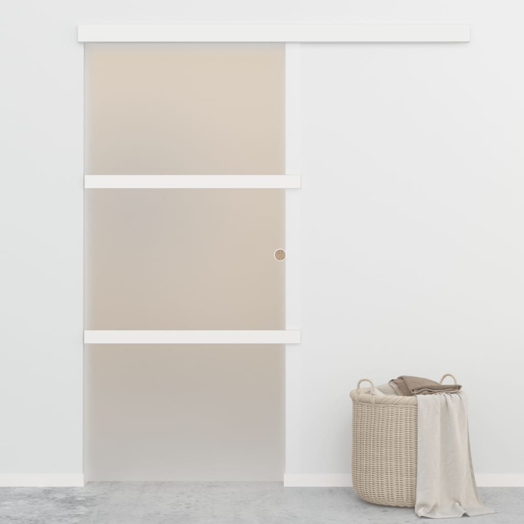 skydedør med stop sikkerhedsglas og aluminium 90x205 cm