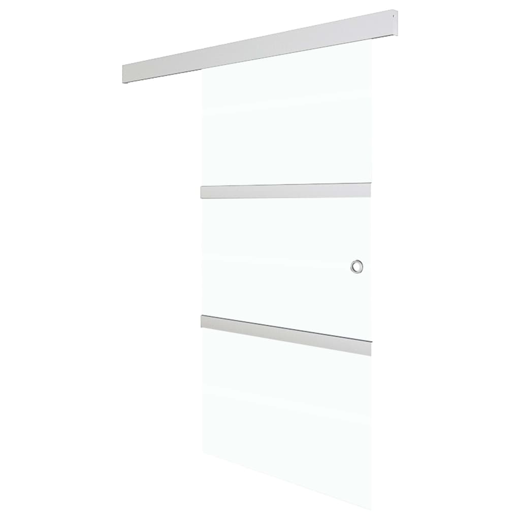 skydedør med bløde stop 76x205 cm hærdet glas og aluminium