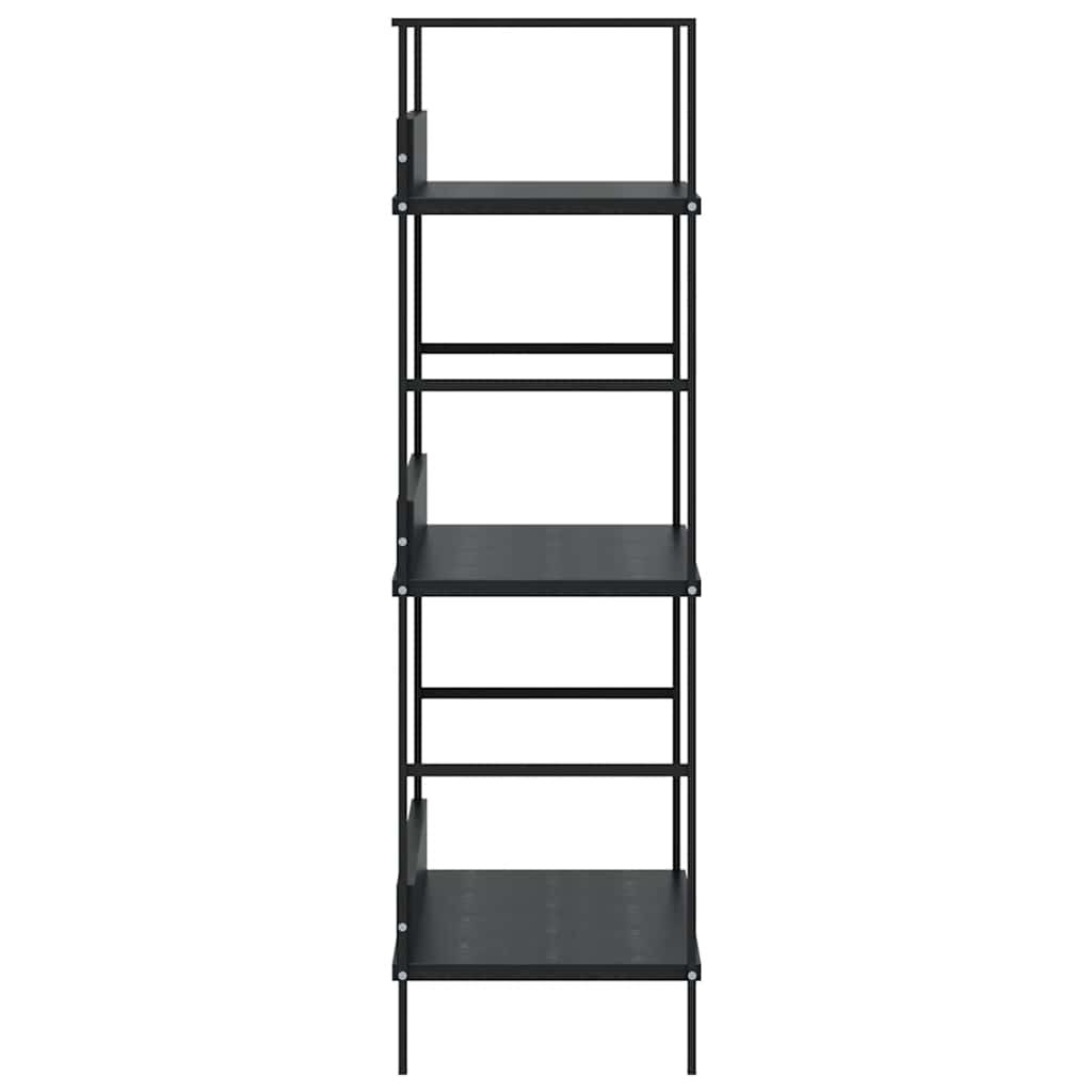 bogreol 60x27,6x90,5 cm 3 hylder konstrueret træ sort