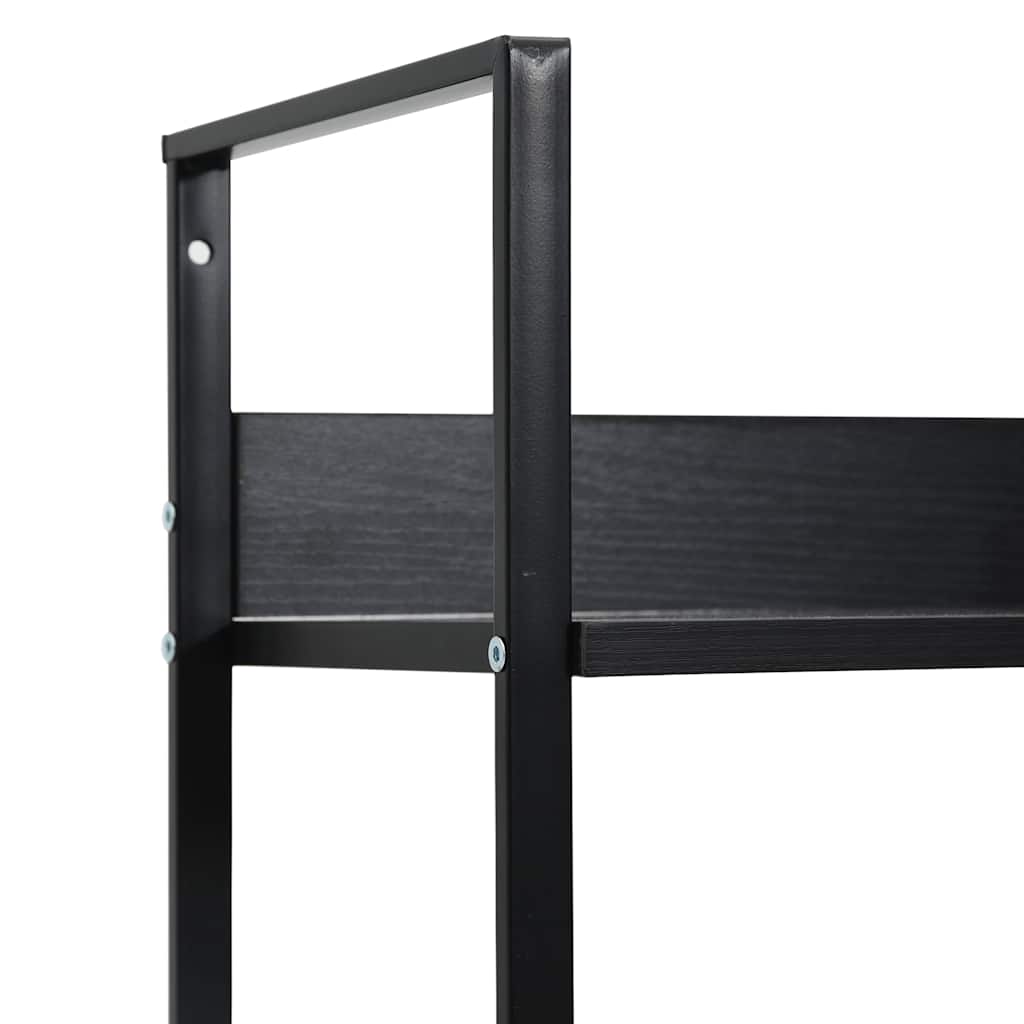 bogreol 60x27,6x90,5 cm 3 hylder konstrueret træ sort