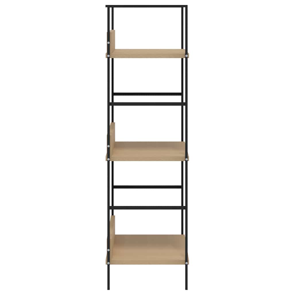 bogreol med 3 hylder 60x27,6x90,5 cm konstrueret træ egetræ