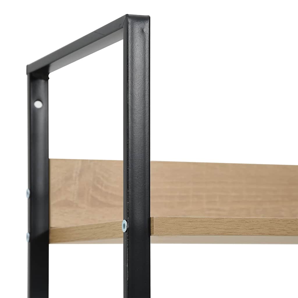 bogreol med 3 hylder 60x27,6x90,5 cm konstrueret træ egetræ