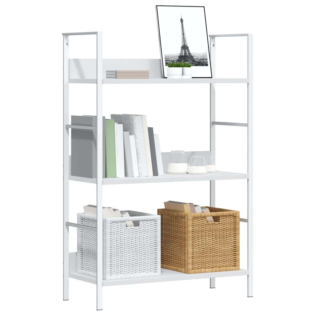 bogreol med 3 hylder 60x27,6x90,5 cm konstrueret træ hvid