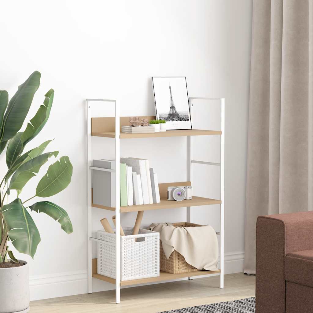 bogreol 60x27,6x90,5 cm 3 hylder konstrueret træ egetræsfarve