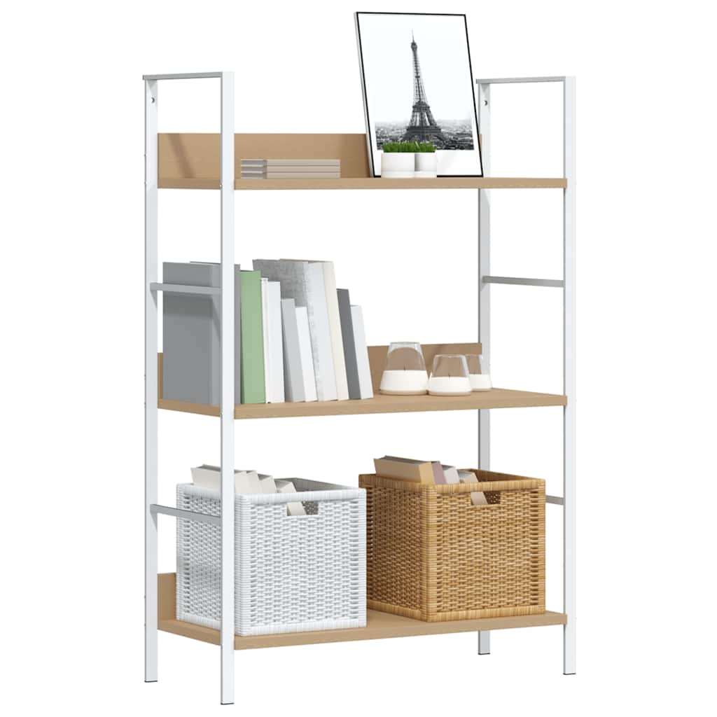bogreol 60x27,6x90,5 cm 3 hylder konstrueret træ egetræsfarve