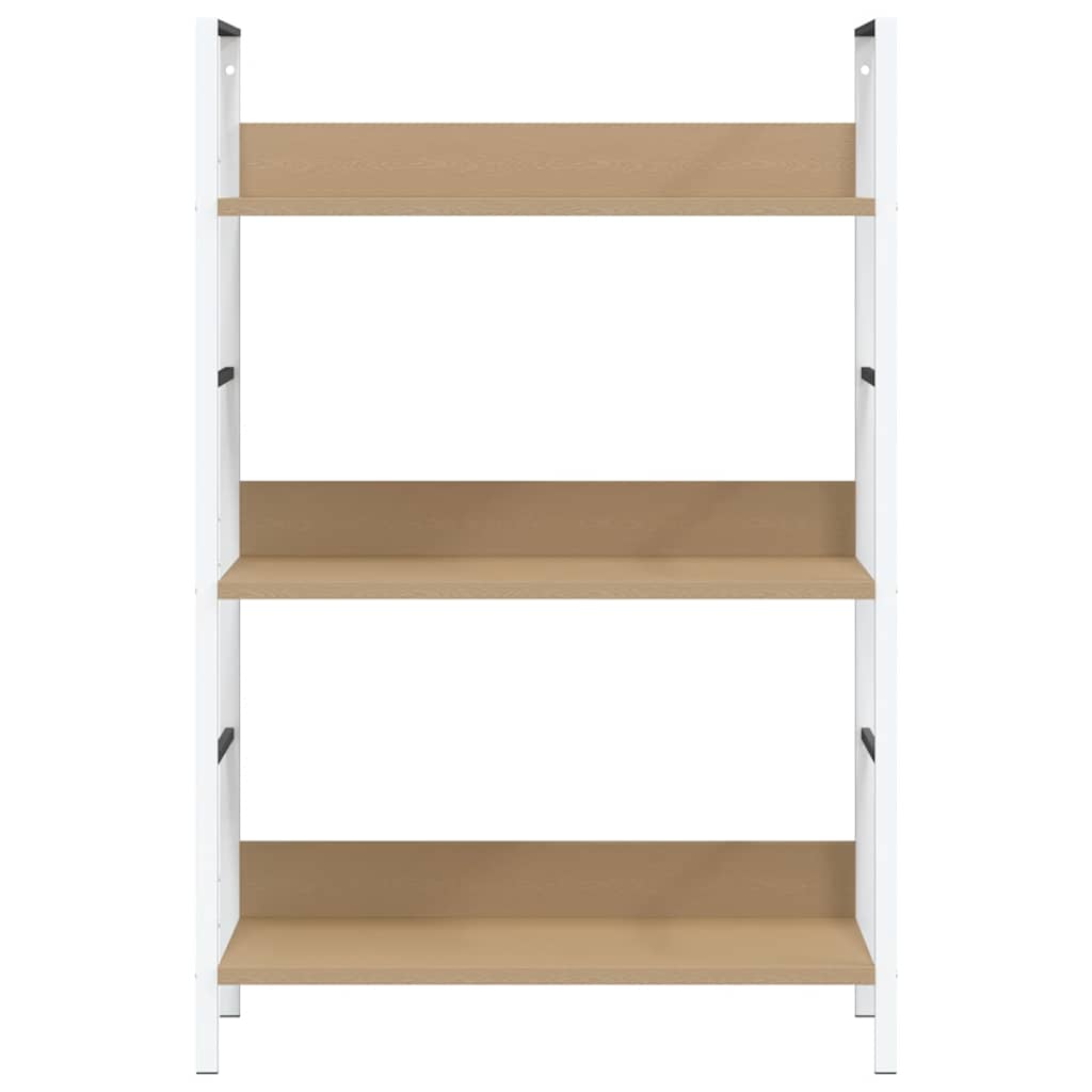 bogreol 60x27,6x90,5 cm 3 hylder konstrueret træ egetræsfarve