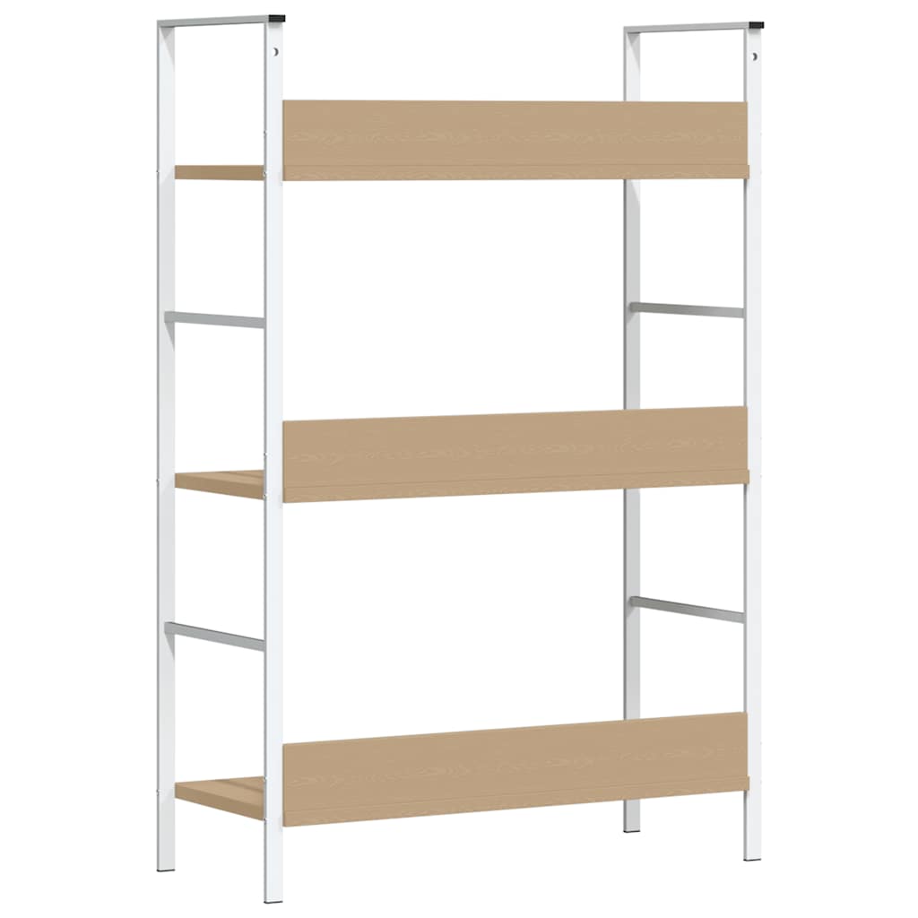 bogreol 60x27,6x90,5 cm 3 hylder konstrueret træ egetræsfarve